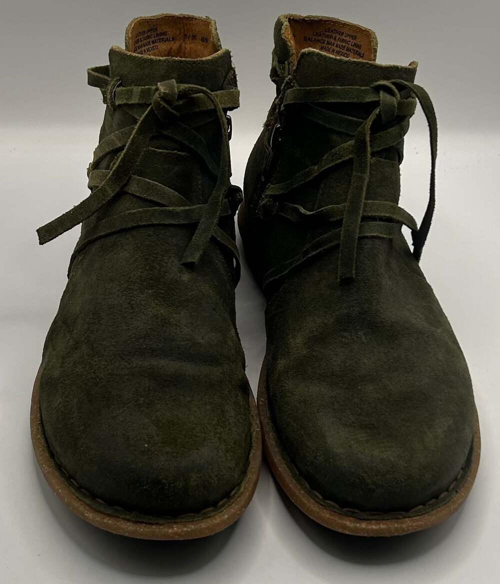 Born Tarkiln Olive Green Suede Ankle Boots